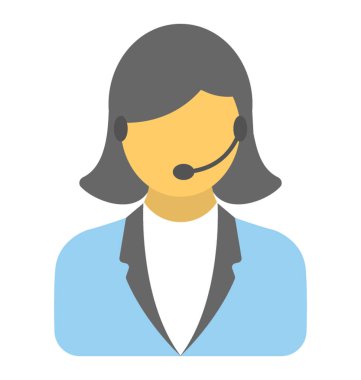 Kulaklık, giyen bir meçhul kadın müşteri destek temsilcisi 