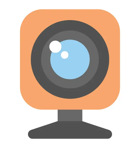 Conceito Câmera Monitoramento Web Comunicação Vídeo — Vetor de Stock