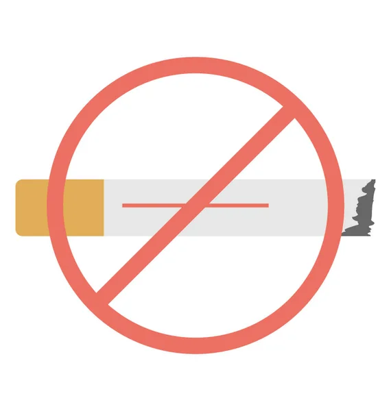Eine Zigarette Mit Verbotsschild Konzept Des Nichtrauchens — Stockvektor