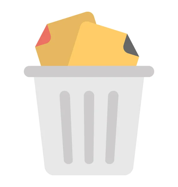 Ένα Δοχείο Απορριμμάτων Απόβλητα Έγγραφα Έννοια Του Κάδου Ανακύκλωσης — Διανυσματικό Αρχείο