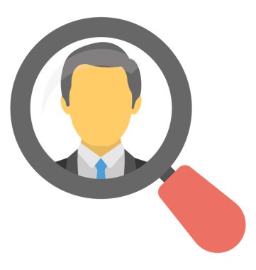 Bir adamı yetenek kavramı Büyüteç altında 