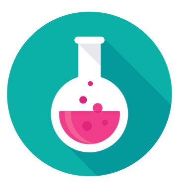 Laboratuvar araştırma konsepti için kimyasal şişe simgesi tasarımı