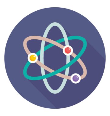 Atom düz simgesi tasarım 