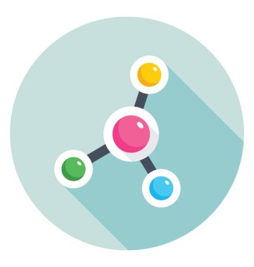 Atom düz simgesi tasarım 