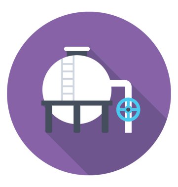 Düz simgesi tasarım bir petrol tankeri kamyon