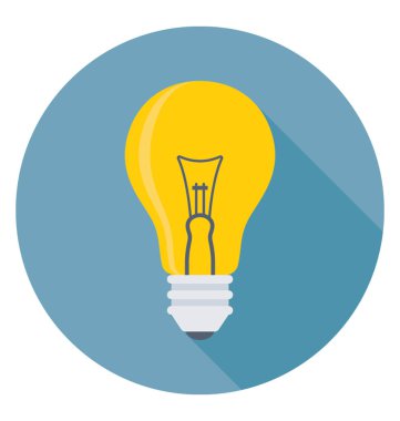 Ampul, yenilik düşünce kavramı düz tasarım