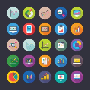 Daire dairesel Icons Set raporları ve grafikleri
