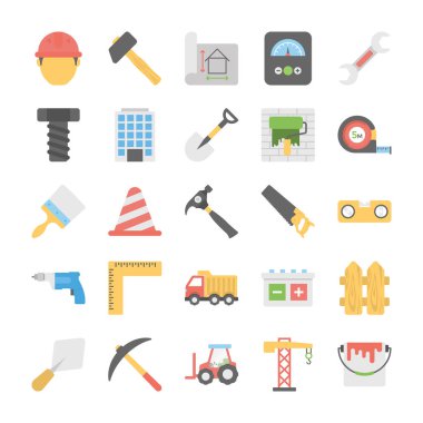 Sanayi ve inşaat Vector Icons Set