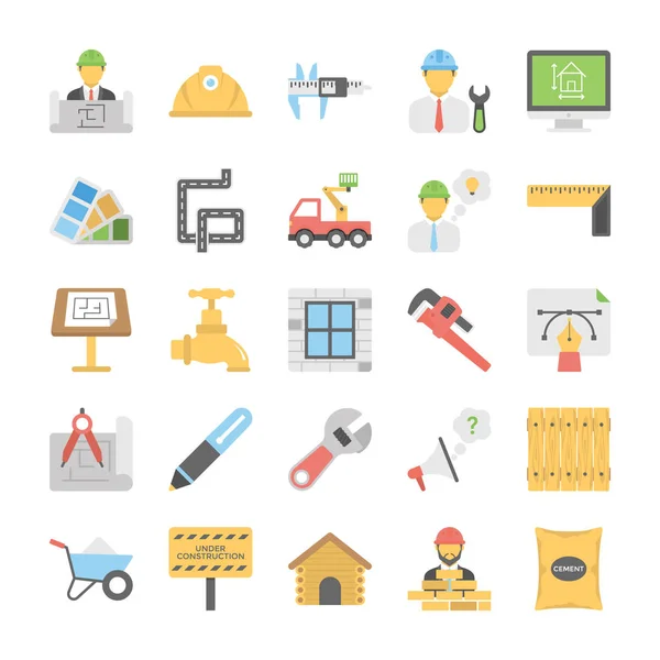 Industriële Constructie Icons Set — Stockvector