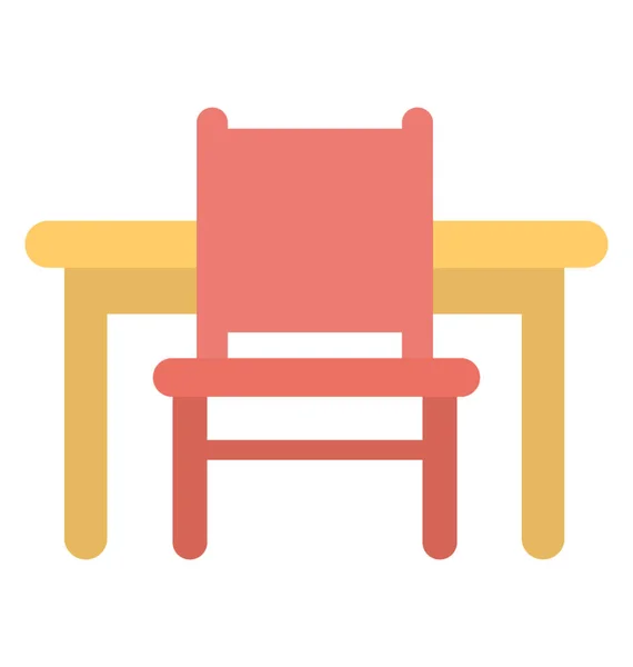 Une Table Manger Carrée Avec Une Chaise — Image vectorielle