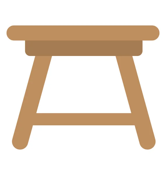 Tabouret Table Icône Plate — Image vectorielle