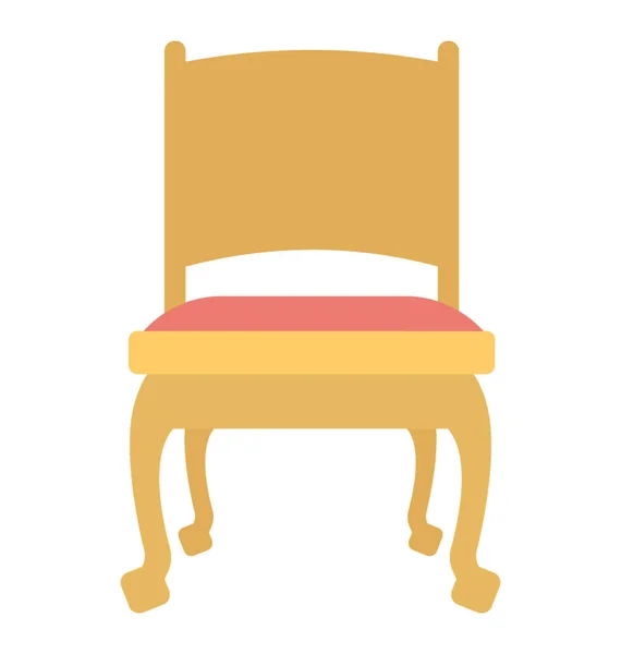Μια Καρέκλα Armless Που Χρησιμοποιούνται Συνήθως Στην Τραπεζαρία — Διανυσματικό Αρχείο