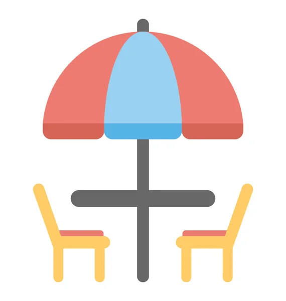 Patio Furniture Umbrella - Stok Vektor
