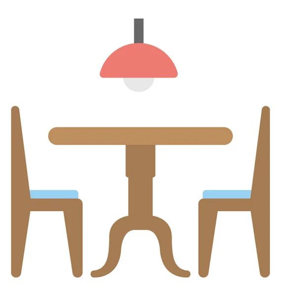 现代厨房与餐桌和椅子或饭厅内部 — 图库矢量图片