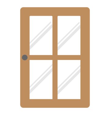 İç tek kapı düz tasarım simgesi 