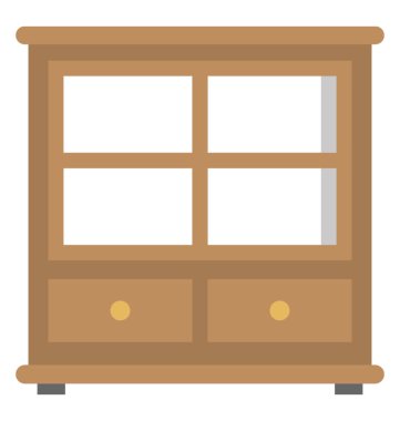 İki Çekmeceli ahşap çanak çömlek birimi 