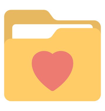 Bu sık kullanılan klasörü temsil eden dışında bir kalp ile bir klasör