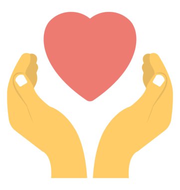 Kalp temsil sevgi ve dostluk kavramı holding eller 