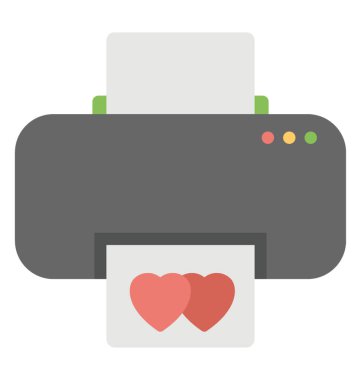 Yazıcı yazdırma kalp kağıt üzerinde bir yazıcı aygıtını