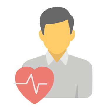 Kardiyo darbe kalp ile erkek avatar 