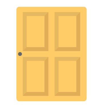 Düz simgesi tasarım kapalı ahşap kapı