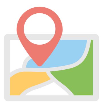 Konum işaretçisi bir harita 