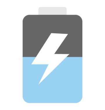 Gök gürültüsü işareti, düz simgesi şarj pil pil  