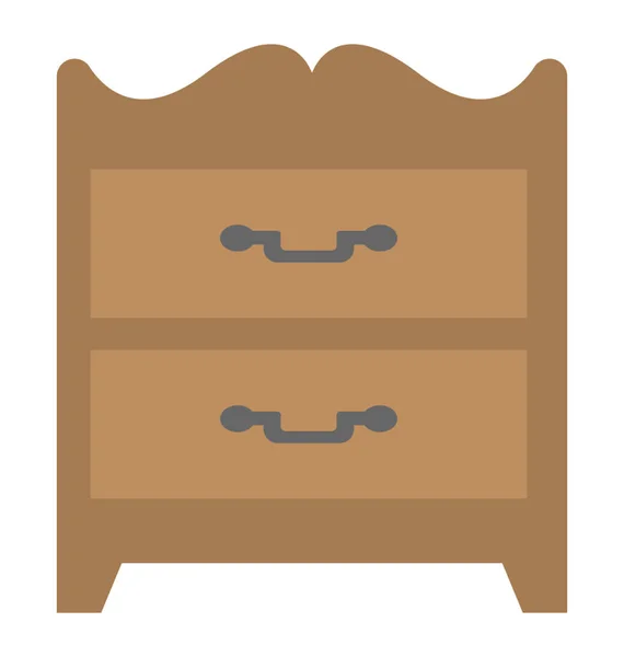 Wooden Chest Drawers Store Files Other Things — Stock Vector