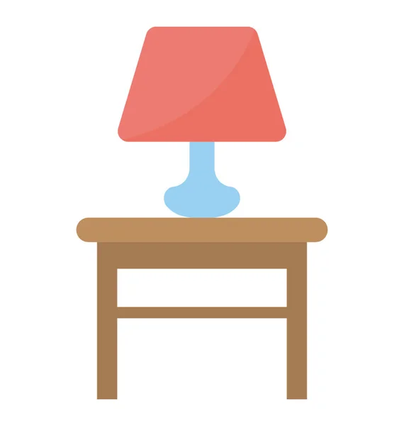 寝室のナイト テーブル ランプ — ストックベクタ