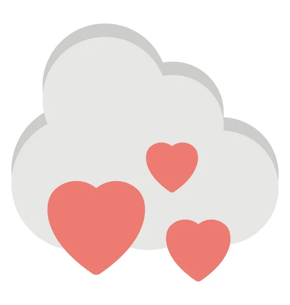 Rain heart cloud vector. Cloud and rain drops of red heart. Love imaginations