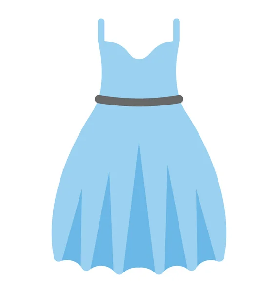 Vestido Novia Princesa Azul Con Correas — Vector de stock