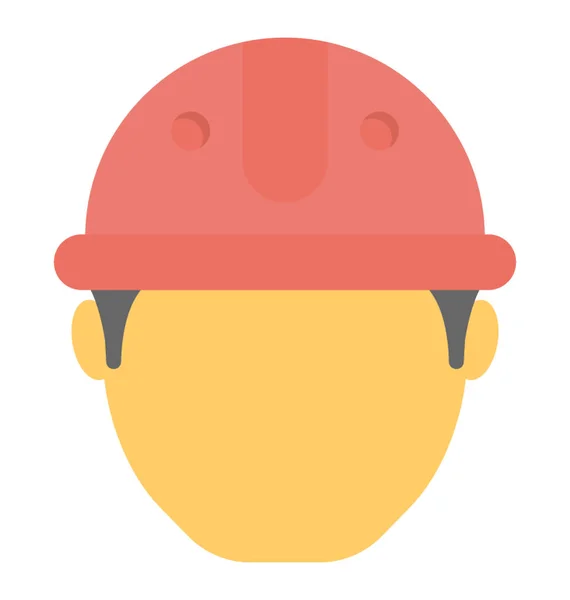 Construction Worker Flat Icon Design Avatar — Stock Vector
