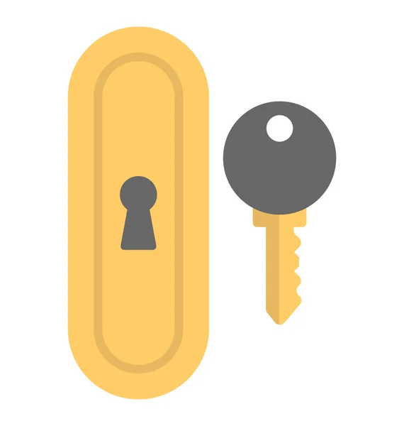 Keyhole Lock Key — Stock Vector