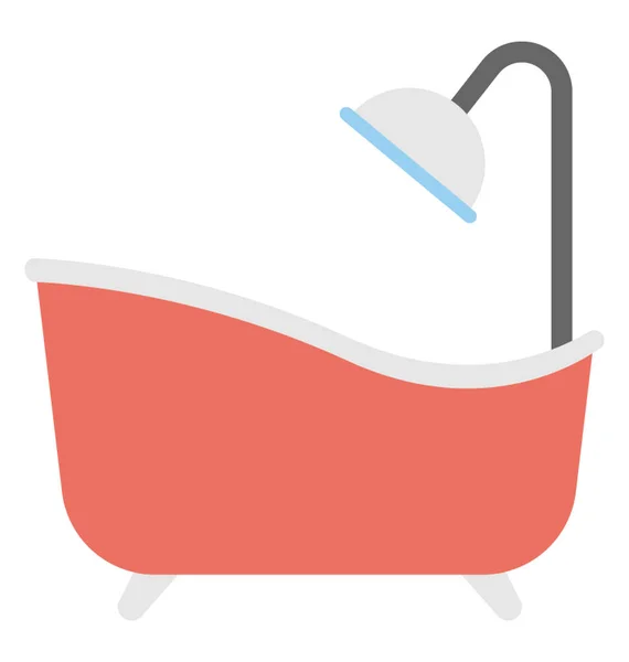 浴缸设计图标 用于淋浴 沐浴和水疗 — 图库矢量图片