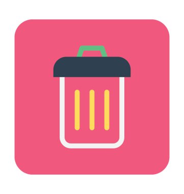 Çöp Kovası renkli vektör simgesi