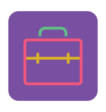 Okul çantası renkli vektör simgesi