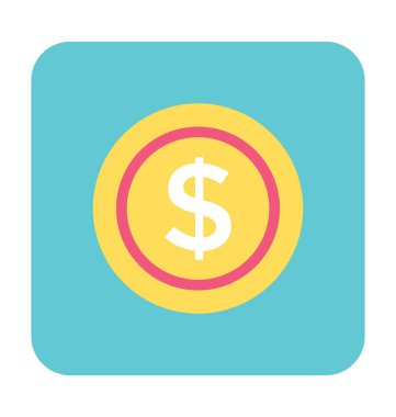 Doları para renkli vektör simgesi