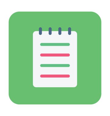 Not defteri renkli vektör simgesi