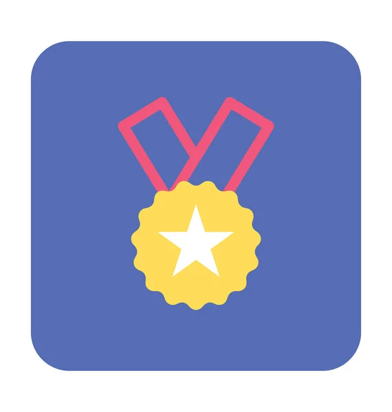 Position Medal Colored Vector Icon — Stock Vector