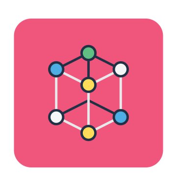 Molekül renkli vektör simgesi