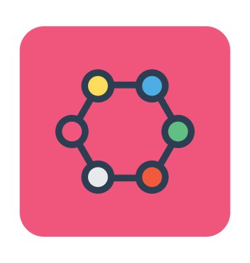 Molekül renkli vektör simgesi