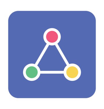 Atom renkli vektör simgesi