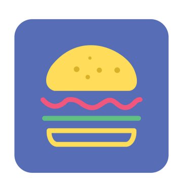 Burger renkli vektör simgesi