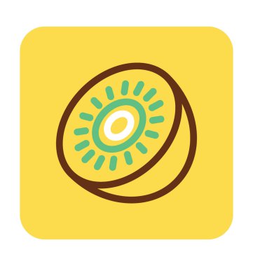 Kivi dilim vektör simgesi