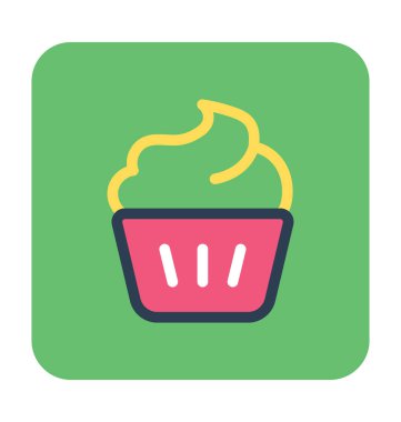 Muffin renkli vektör simgesi