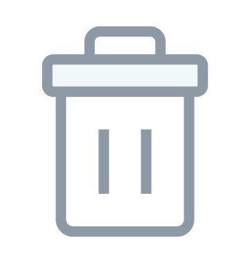 Çöp kutusu renkli satırı simgesi