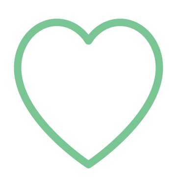 Kalp renkli çizgi simgesi