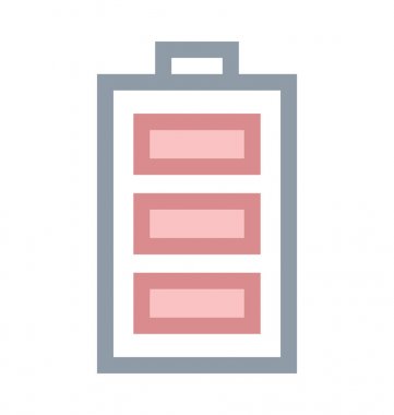 Mobil pil düzeyi renkli çizgi simgesi