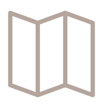 Üç katlı broşür renkli satırı simgesi