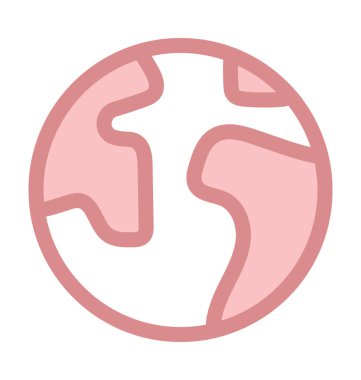 Earth gezegen renkli çizgi simgesini